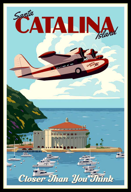 Santa Catalina Island California Travel Poster Fridge Magnet 6x8 Large