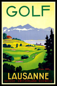 Golf Lousanne Switzerland Travel Poster Fridge Magnet 6x9 Large