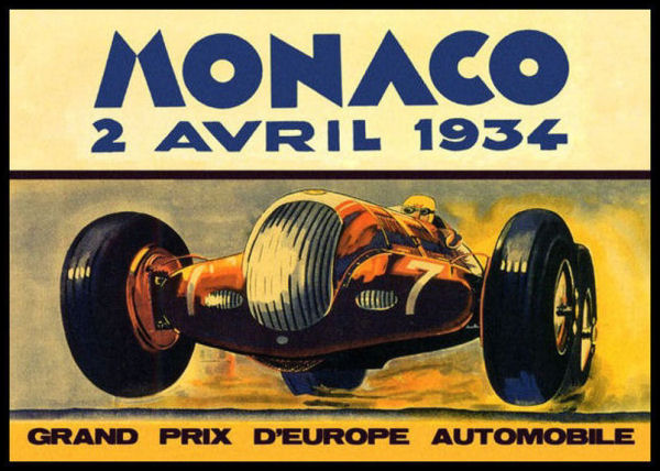 Grand Prix Monaco 1934 Magnetic Poster Fridge Magnet 6x8 Large