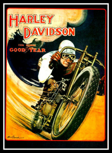 Harley Davidson Vintage Magnetic Racing Poster Fridge Magnet 6x8 Large