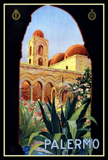 Palermo Italy Vintage Travel Poster Fridge Magnet 6x8 Large