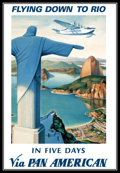 Pan American Airline Rio de Janeiro Travel Poster Fridge Magnet