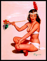 Pass the Peace Pipe Sexy Pin Up Art Magnetic Poster 6x8 Large
