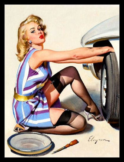 The Pin-up Girl Magnetic Canvas Fridge Magnet 6x8 Large