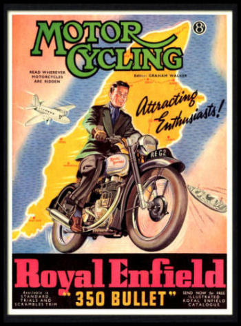 Motor Cycling Royal Enfield 350 Bullet Poster Fridge Magnet 6x8 Large