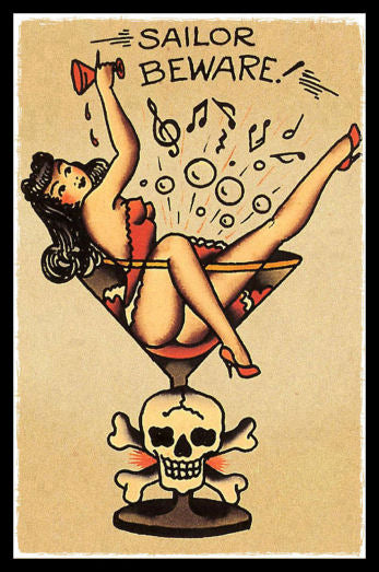 Sailor Beware Magnetic Poster Canvas Print Fridge Magnet 6x8 Large