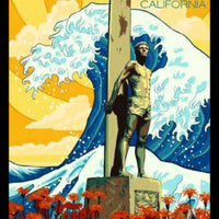 Santa Cruz California Surfing Travel Poster Fridge Magnet 6x8 Large