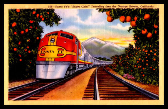Santa Fe Super Chief California Train Travel Poster Fridge Magnet 6x8 Large