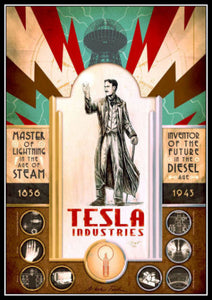 Nikola Tesla Industries Poster Fridge Magnet 6x8 Large