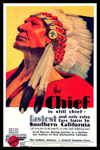 The Chief Vintage Santa Fe Train Travel Poster Fridge Magnet 6x8 Large