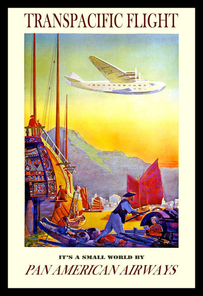 Pan American Airlines Vintage Travel Poster Fridge Magnet 6x8 Large