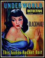 Underworld Detective Pulp Cover Art Fridge Magnet 6x8 Large
