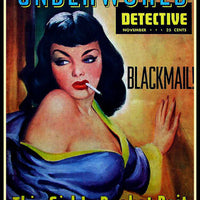 Underworld Detective Pulp Cover Art Fridge Magnet 6x8 Large