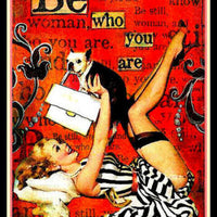 Woman Be Who You Are Empowerment Poster Fridge Magnet 6x8 Large