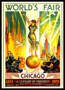Worlds Fair 1933 Chicago Magnetic Poster Fridge Magnet 6x8 Large