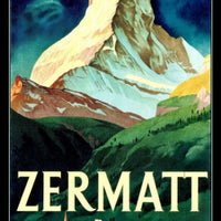 Zermatt Switzerland Magnetic Travel Poster Fridge Magnet 6x8 Large