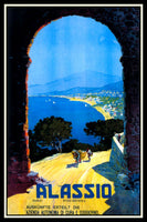 Alassio Italy Travel Poster FRIDGE MAGNET 6x8 Magnetic Canvas Print
