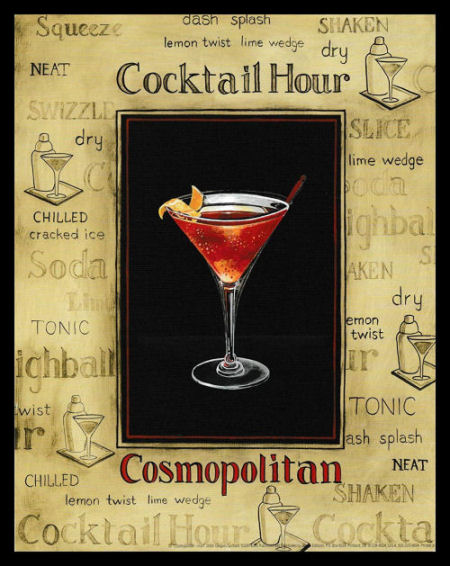 Cosmopolitan Cocktail Hour Poster Bar Fridge Magnet 6x8 Large