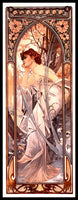 Alphonse Mucha Art Nouveau Poster Fridge Magnet 6.5x17 Magnetic Canvas
