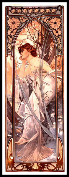 Alphonse Mucha Art Nouveau Poster Fridge Magnet 6.5x17 Magnetic Canvas