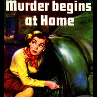 Murder Begins at Home Funny Pulp Fiction Art Fridge Magnet 6x8 Large