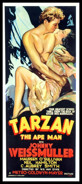 Tarzan The Ape Man Vintage Movie Poster Fridge Magnet 8x18 Large