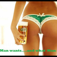 What A Man Want Sexy Beer and Girl Cave Man Fridge Magnet 6x9.5 Large