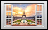 Eiffel Tower Window View Paris Fridge Magnet 6x10 Large
