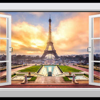Eiffel Tower Window View Paris Fridge Magnet 6x10 Large